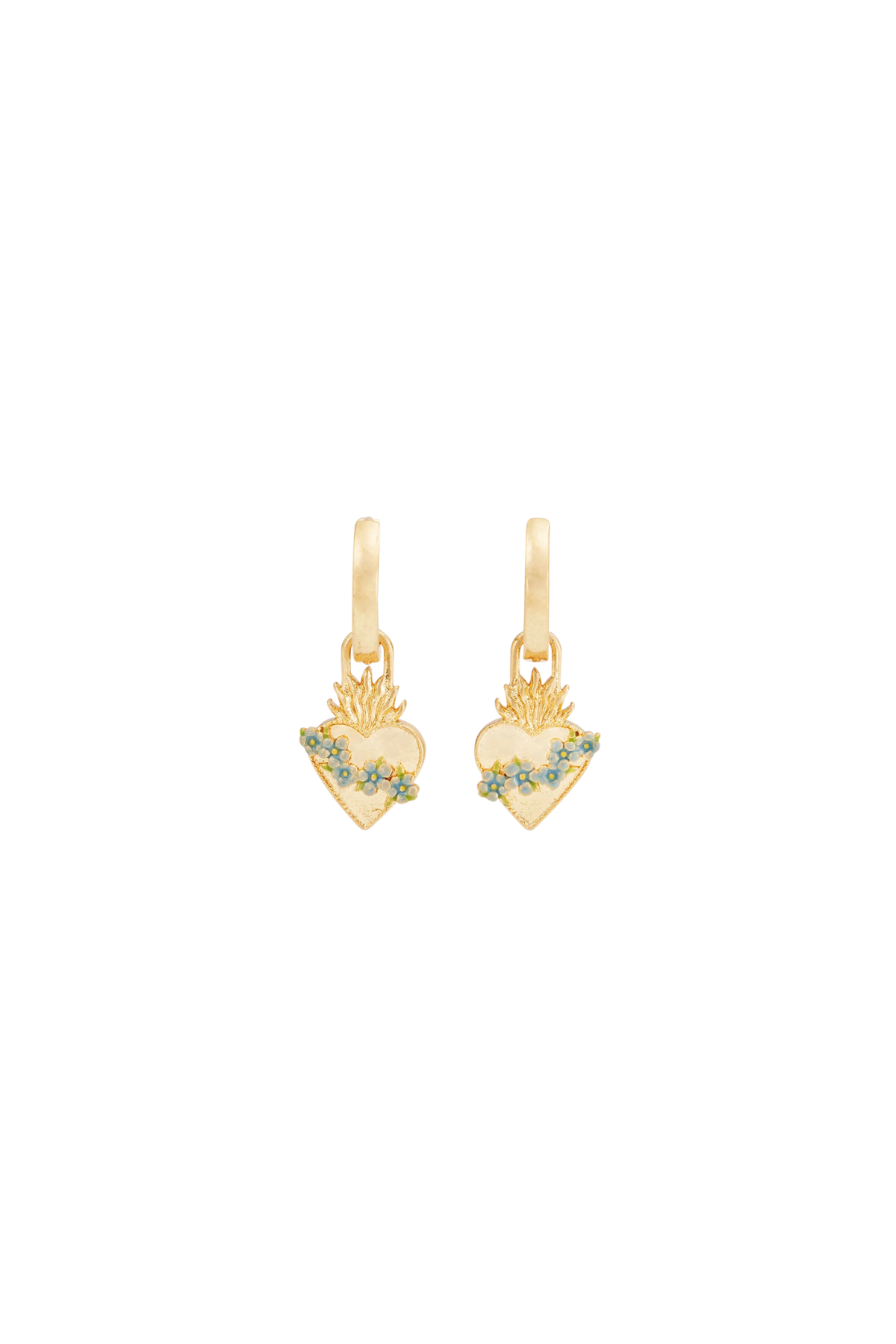 Sacred Heart Huggie Earrings