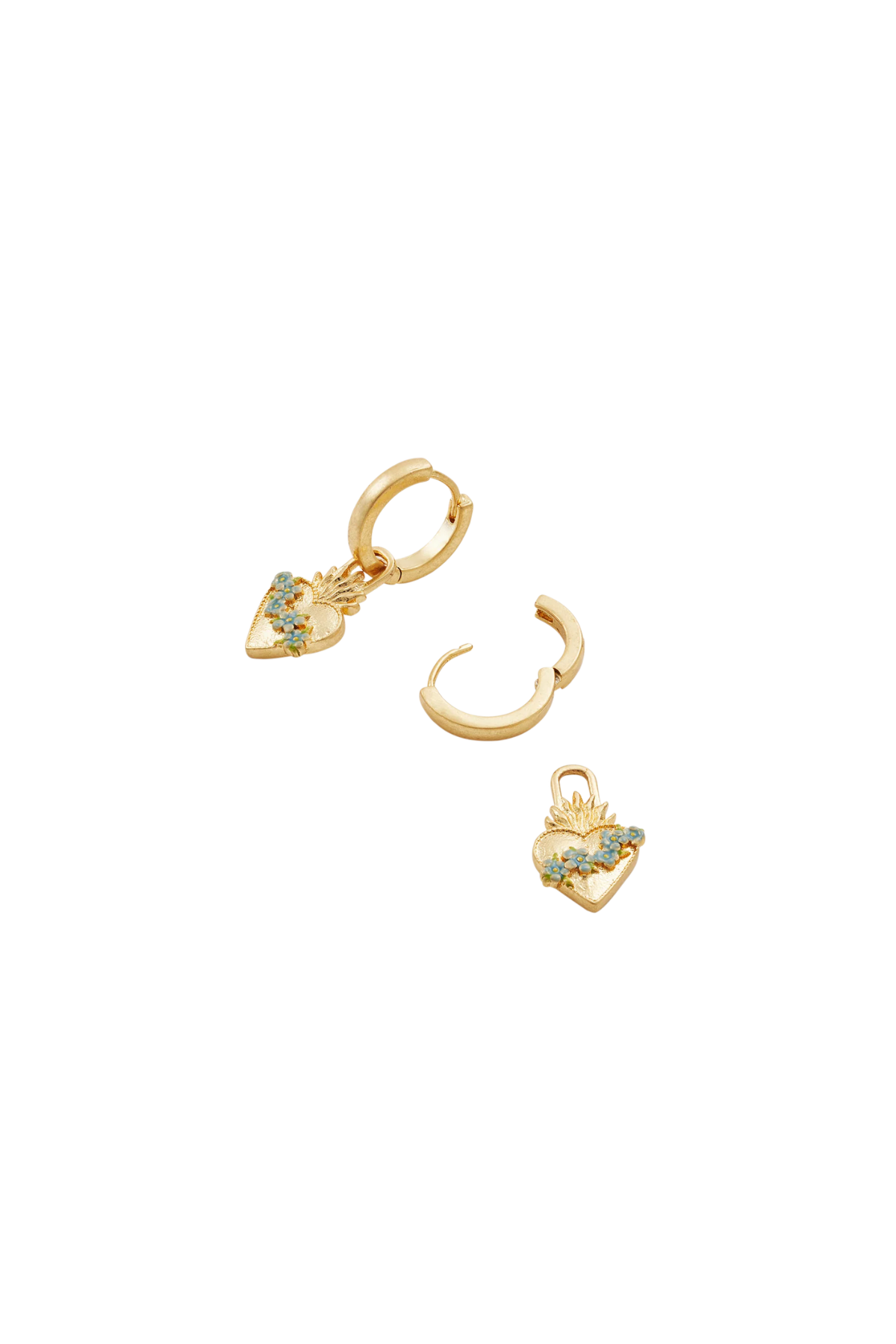 Sacred Heart Huggie Earrings