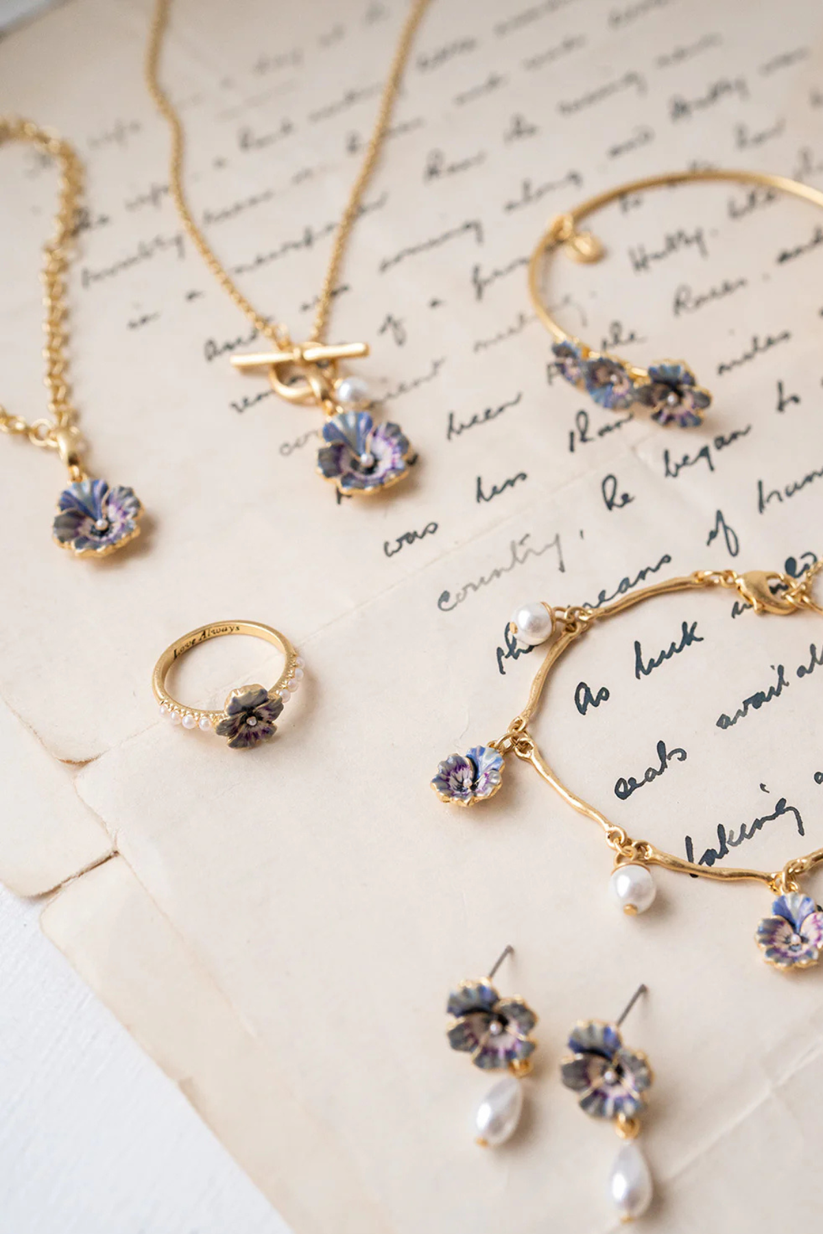 Pansy Pearl Ring