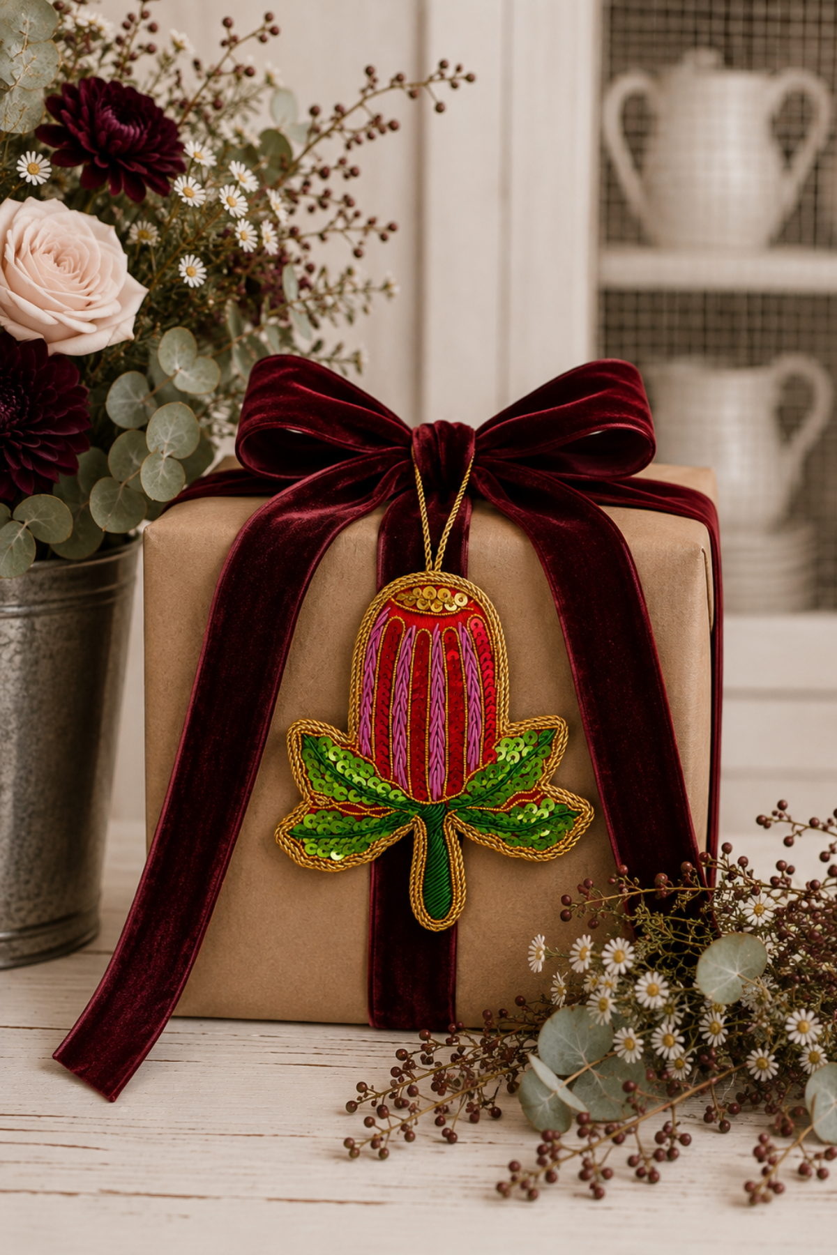 Banksia Beauty Sequin Tree Decoration