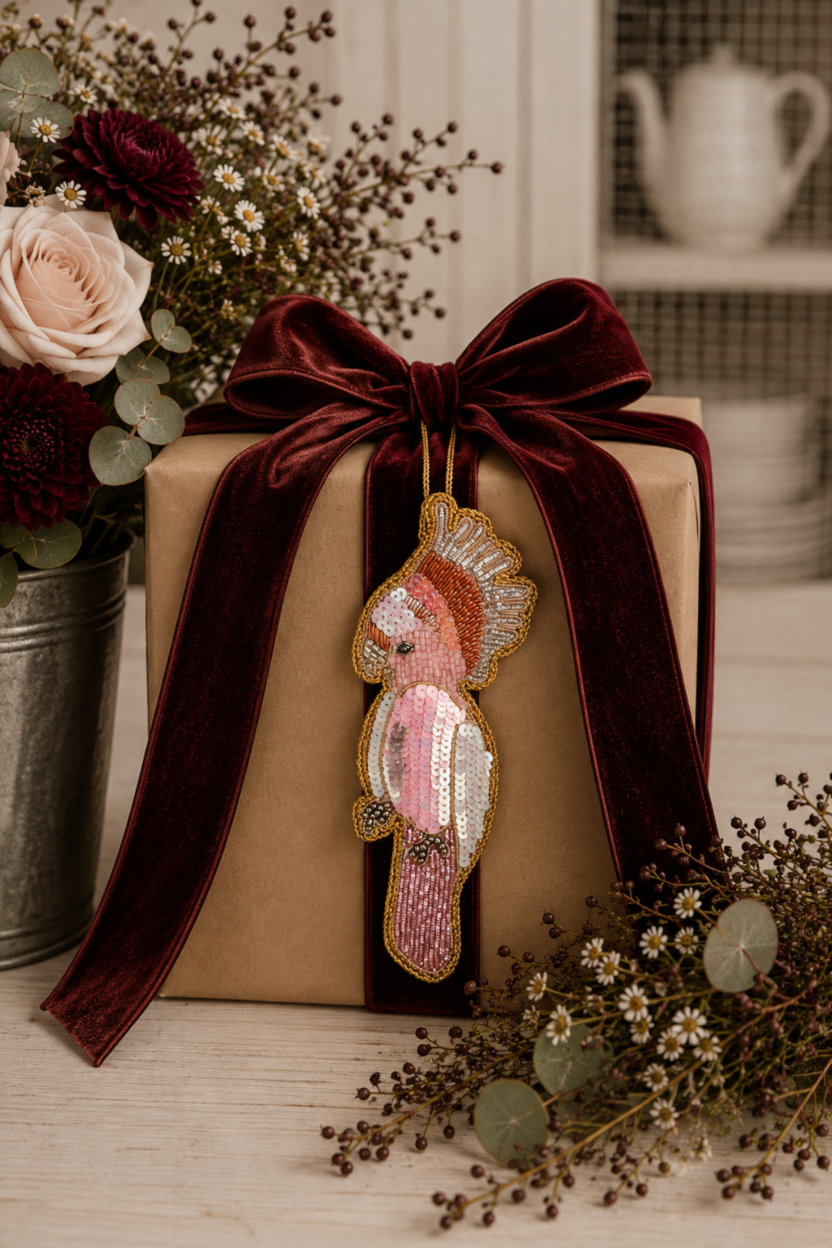 Galah Sequin Tree Decoration