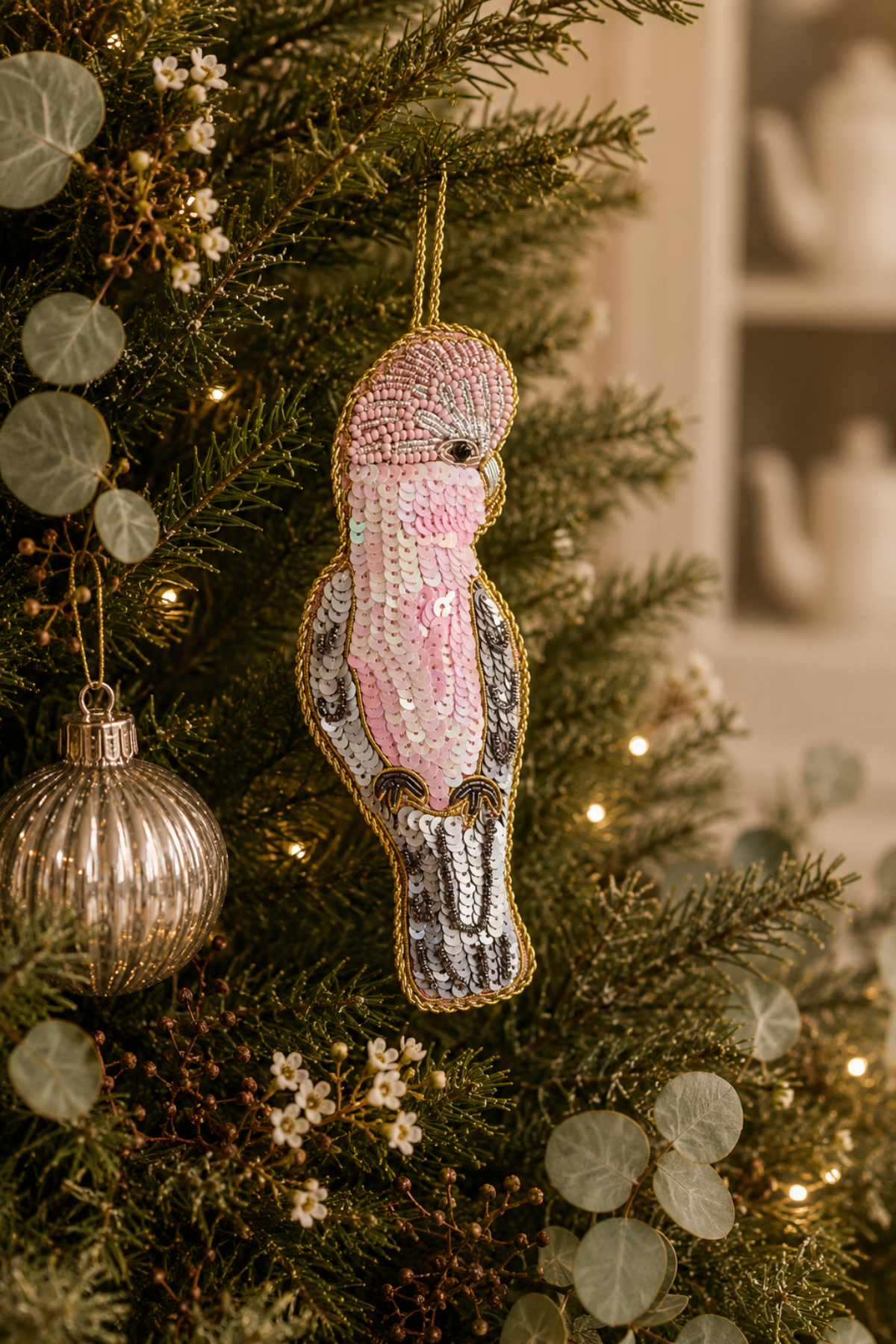 Grettle The Galah Sequin Tree Decoration