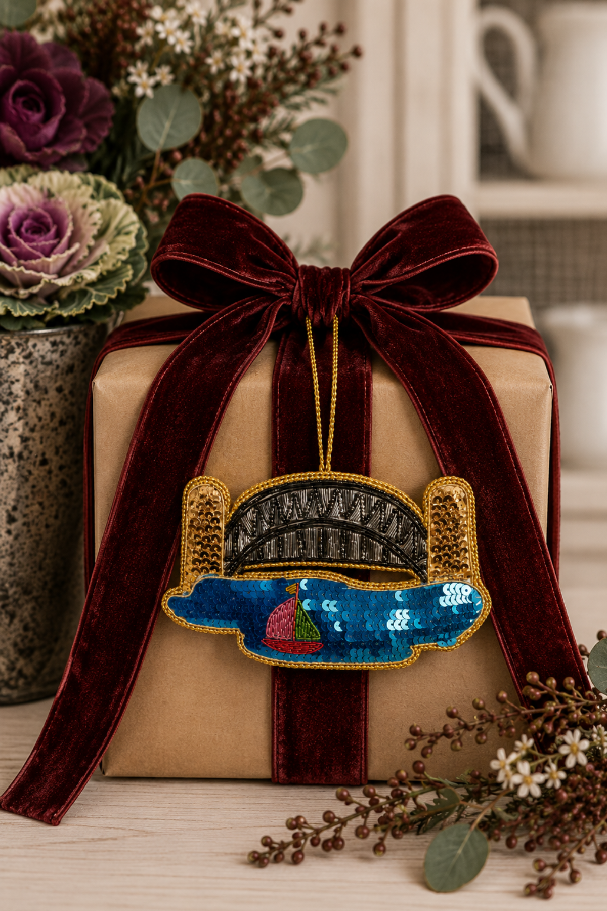 Harbour Bridge Sequin Tree Decoration