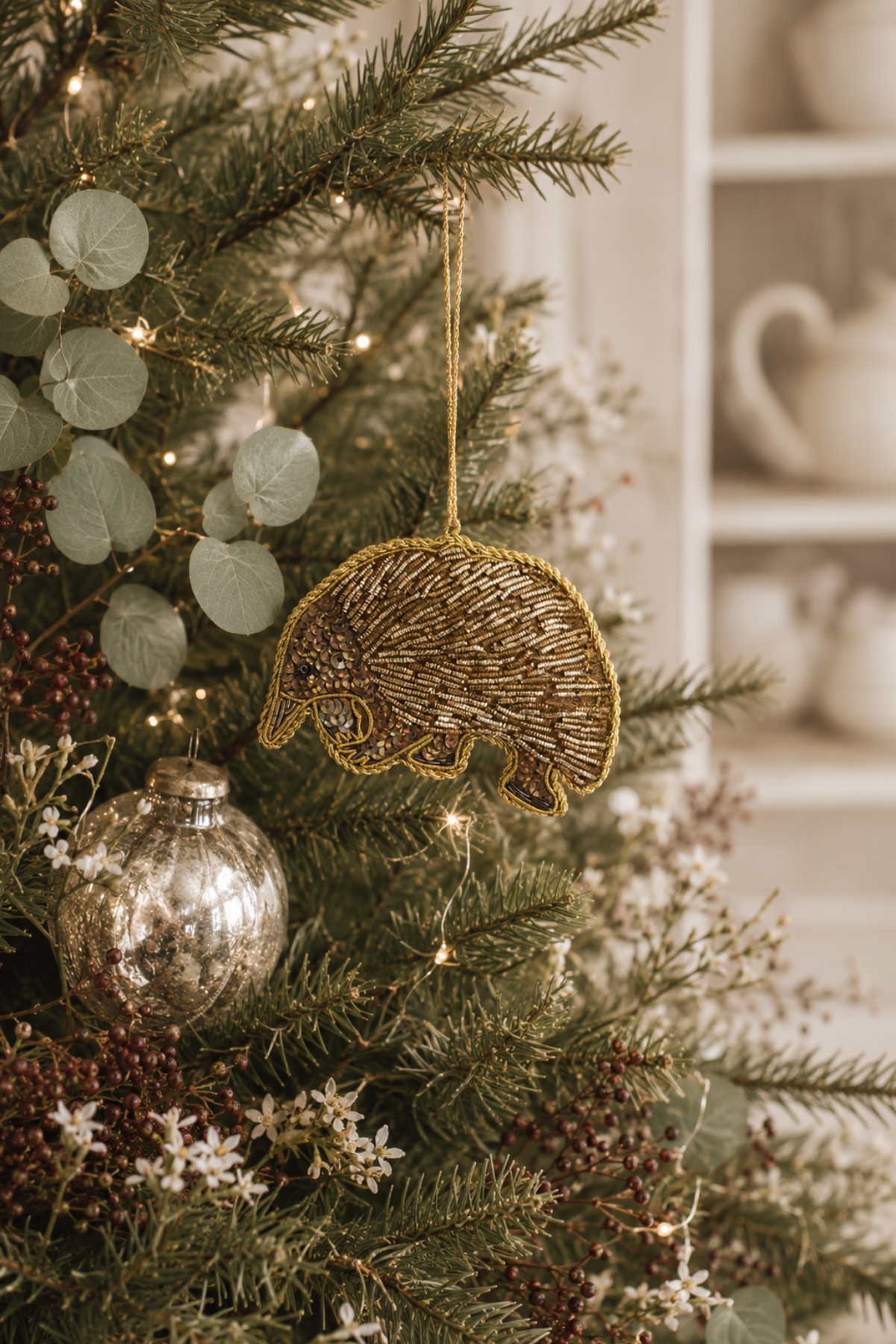 Patrick The Echidna Sequin Tree Decoration