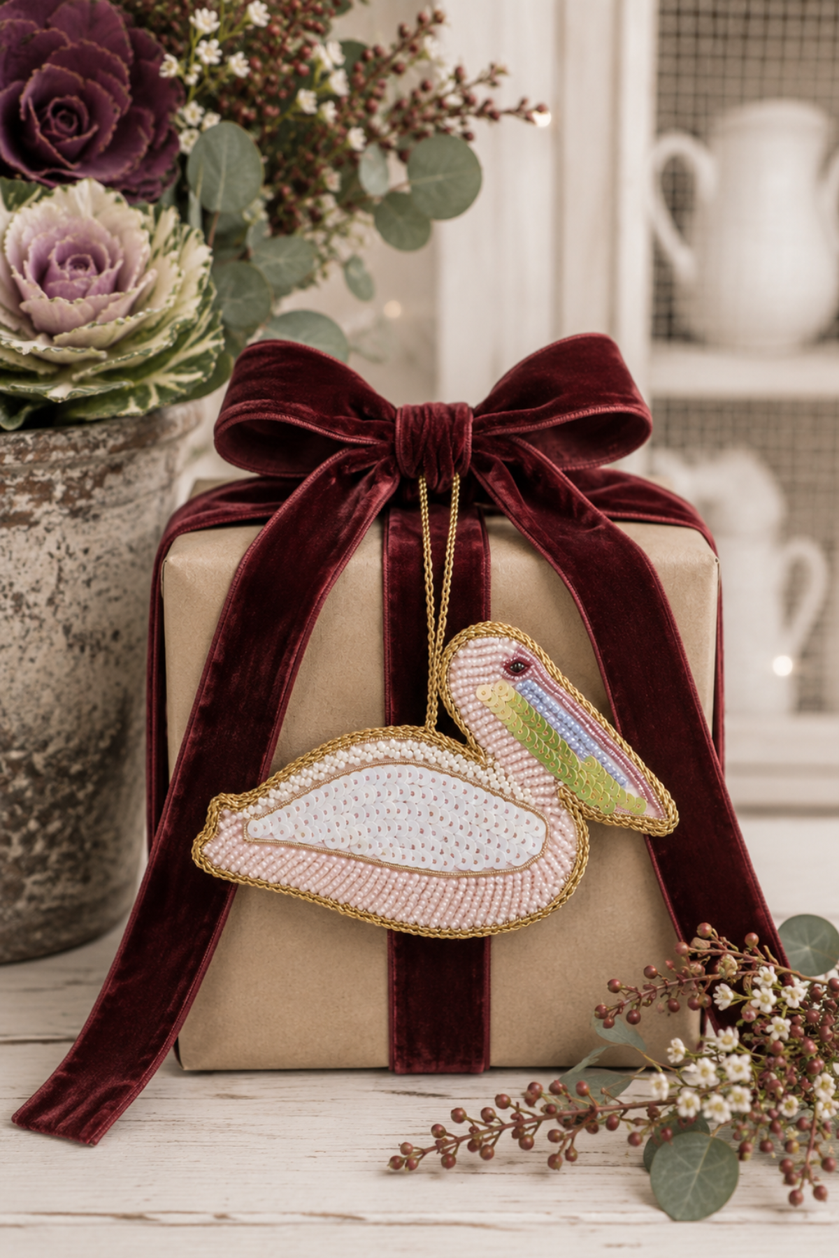 Pelican Sequin Tree Decoration