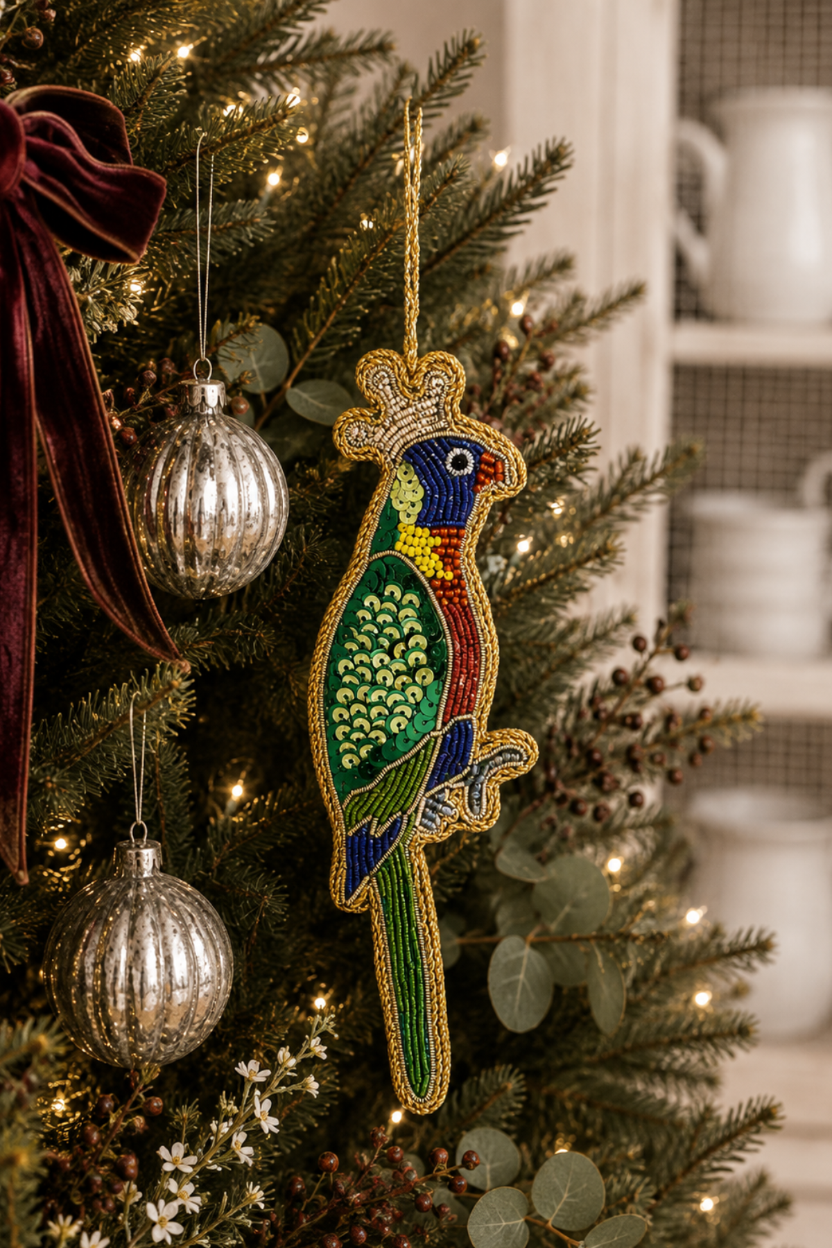 Queen Lorikeet Sequin Tree Decoration