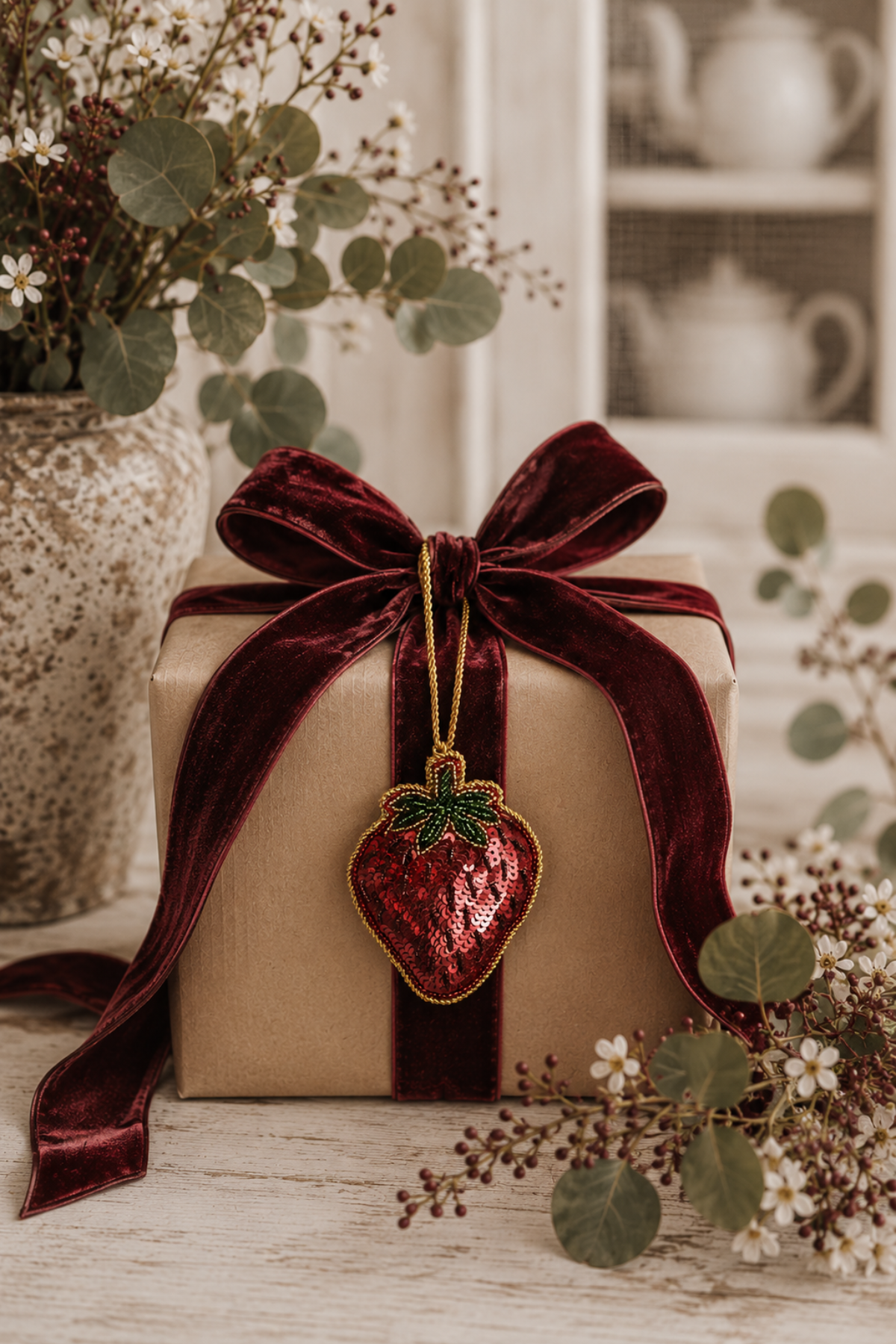 Strawberry Sequin Tree Decoration