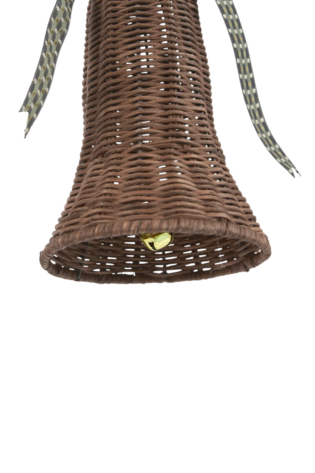 Rattan Bell Ornament Chocolate Brown
