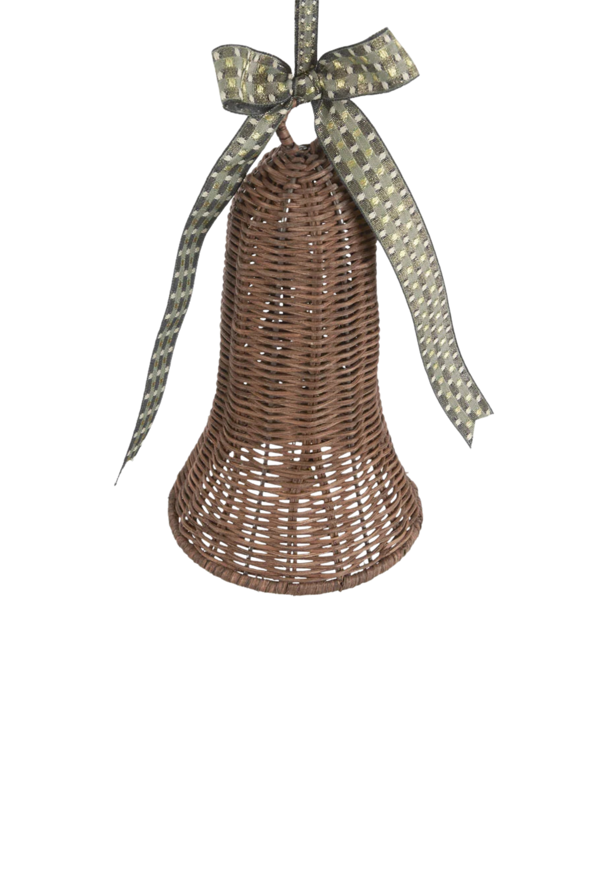 Rattan Bell Ornament Chocolate Brown