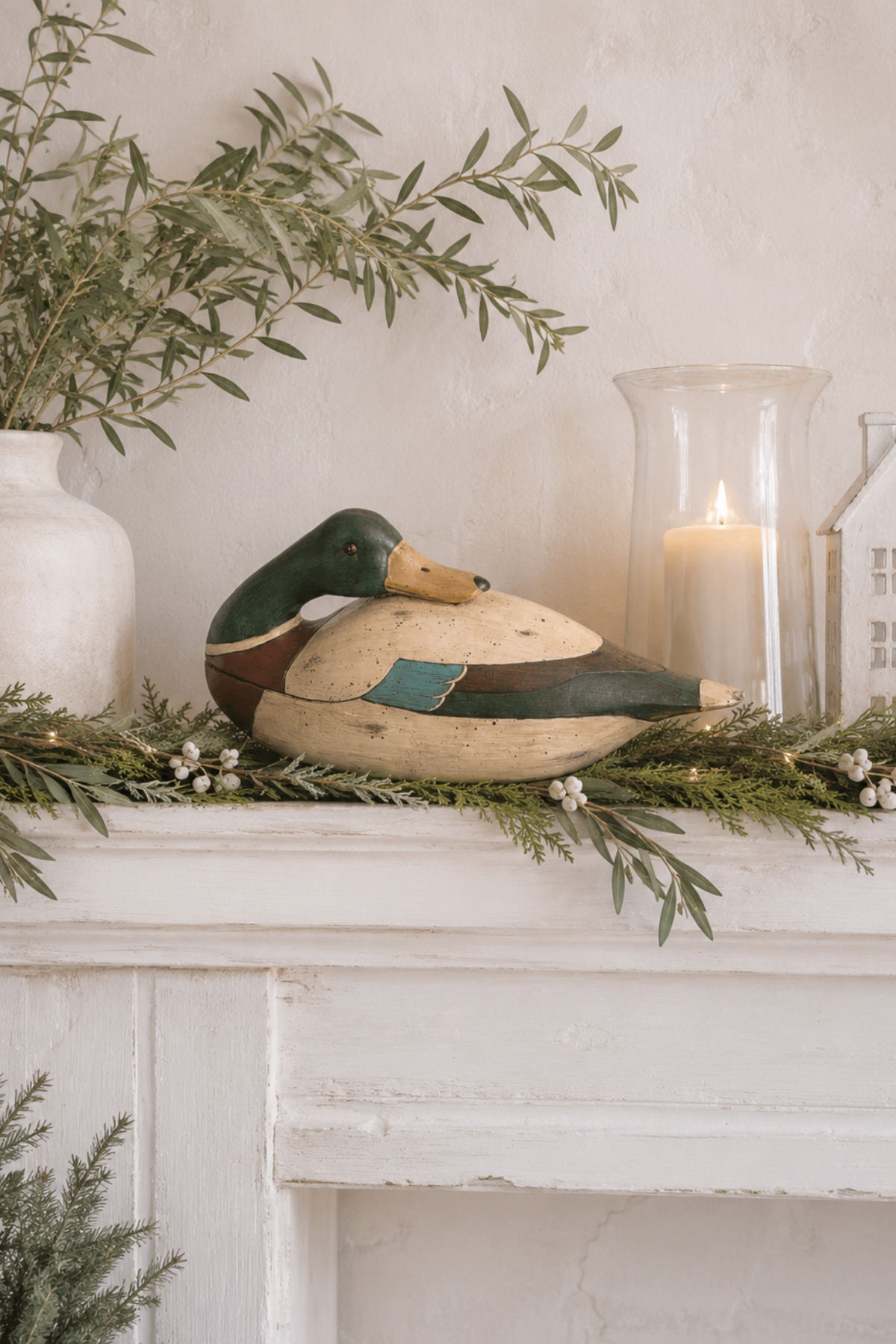 Willow Duck Sculpture Green