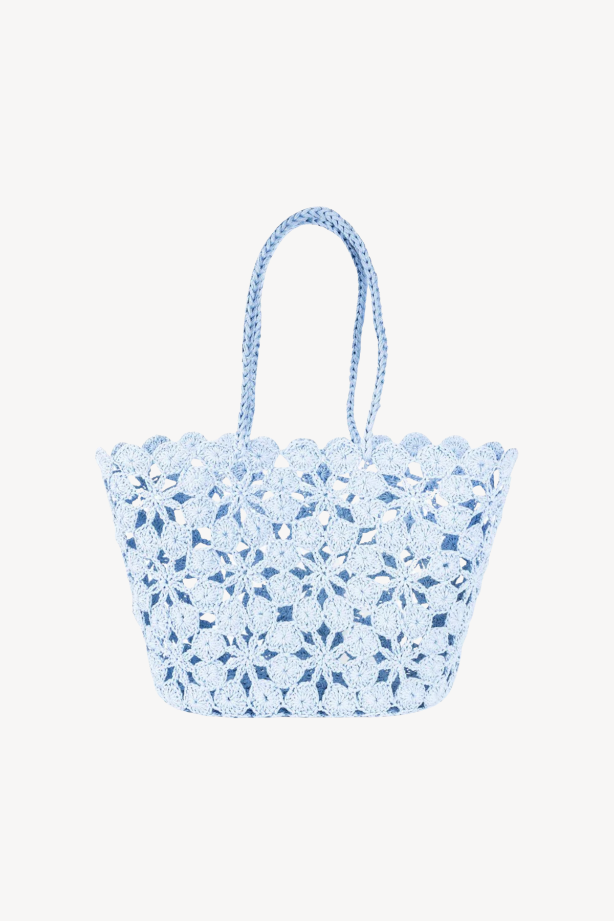 Floral Crochet Basket Hydrangea Gold