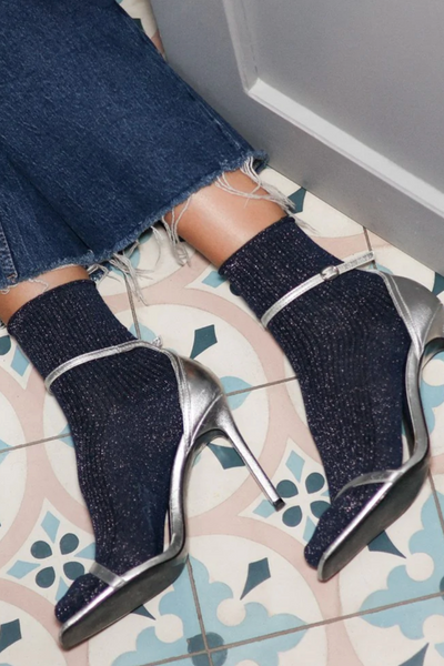 Klue Glitter Lurex Socks Blue