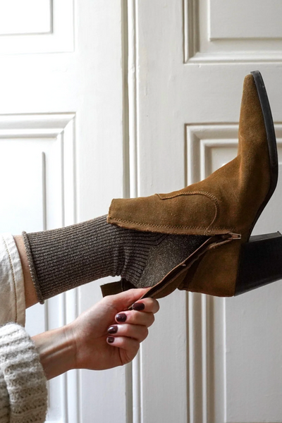 Klue Glitter Lurex Socks Camel