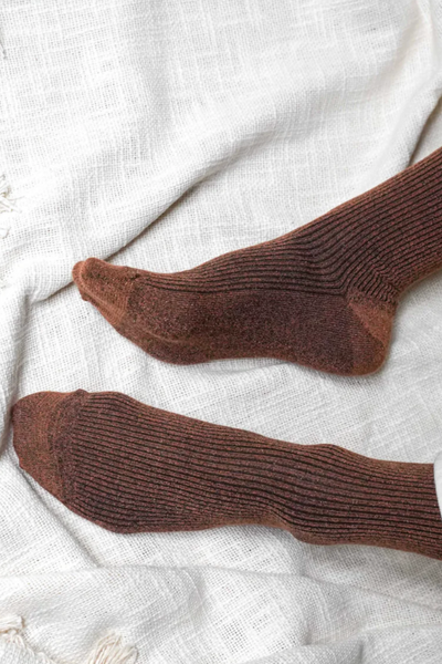 Klue Glitter Lurex Socks Camel