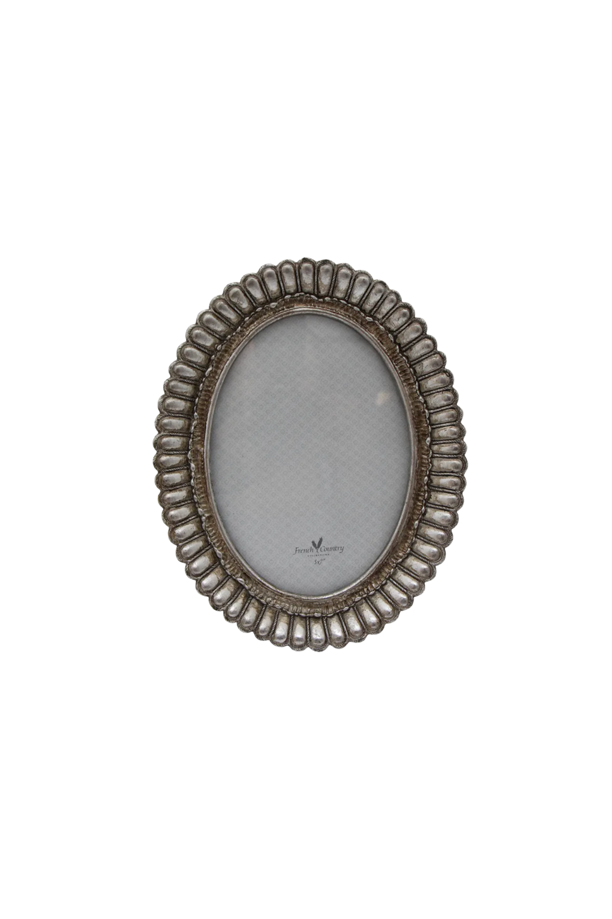 Fanned Oval Photo Frame Pewter Finish 5x7