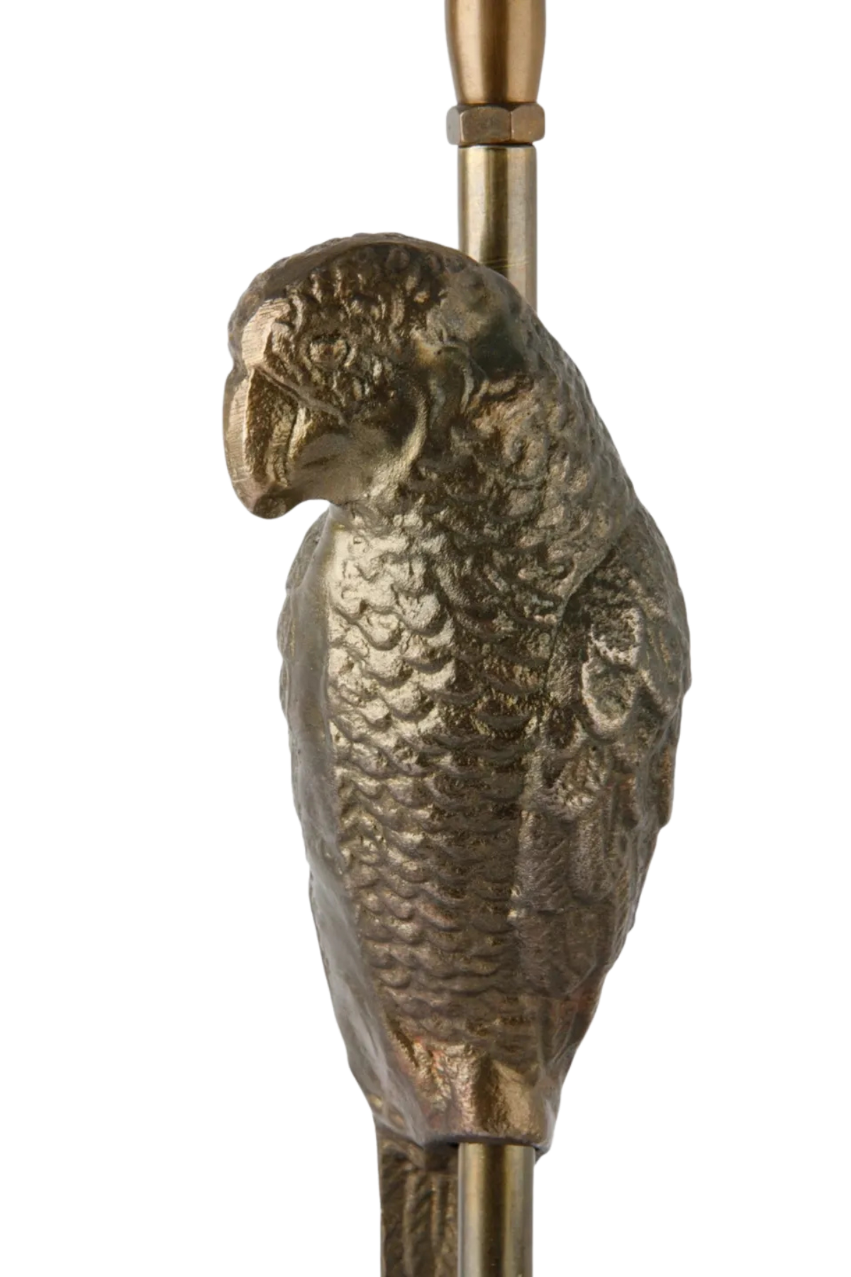 Parrot Antique Lamp Base & Linen Shade