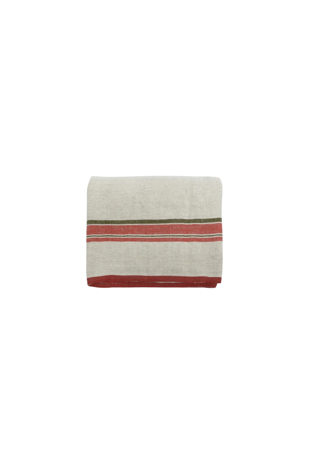 Red Selvedge Stripe Linen Tablecloth Small