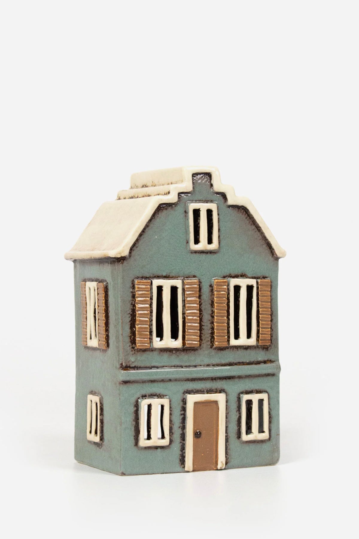 Alsace Tea Light House with Shutters Blue