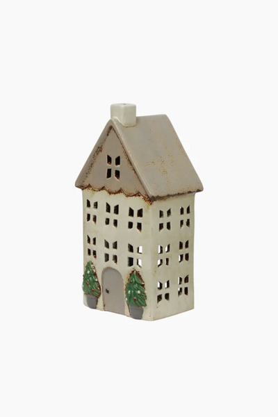 Christmas Tea Light House Stone With Pots