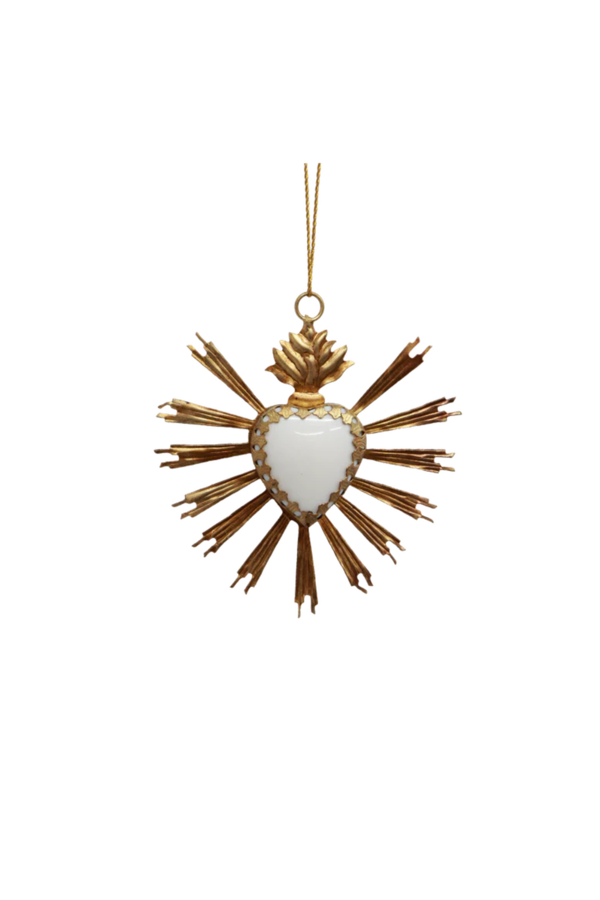 Hanging Burst Heart with Stone
