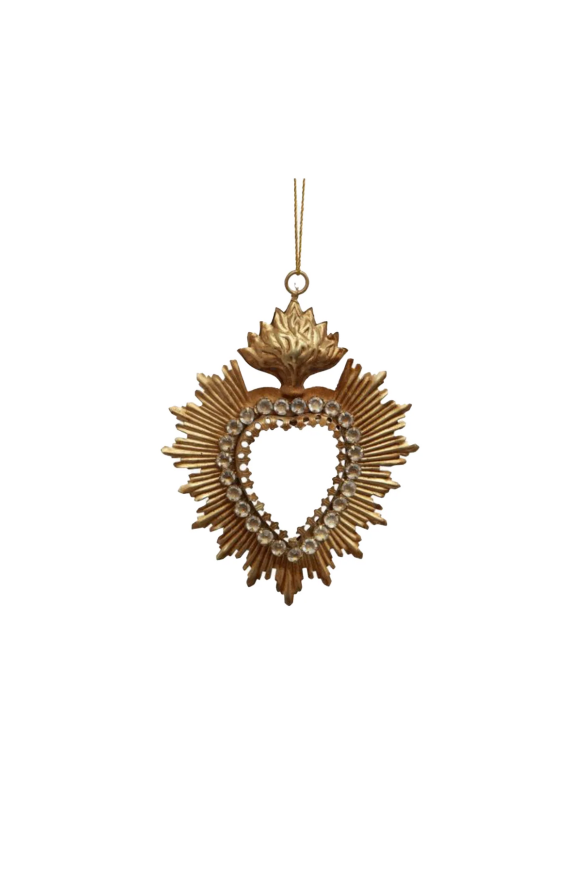Hanging Jewelled Heart with Stone