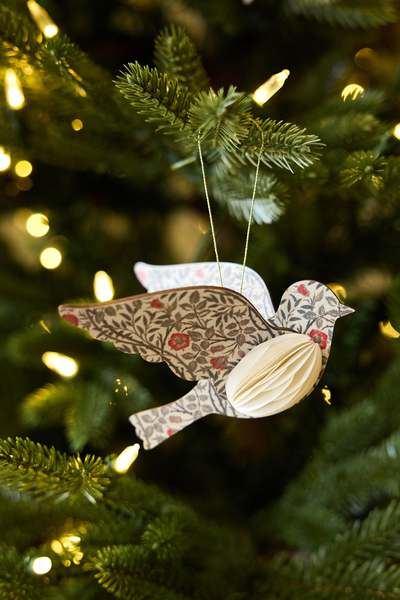 Vintage Pattern Hanging Bird Cream