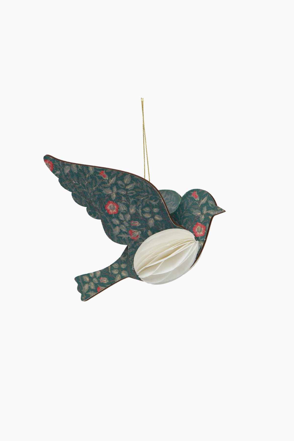 Vintage Pattern Hanging Bird Green