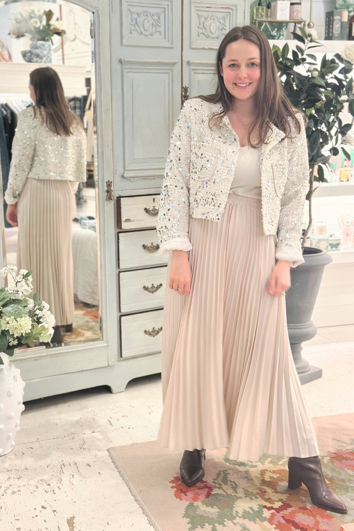 Sequin Jacket Cream
