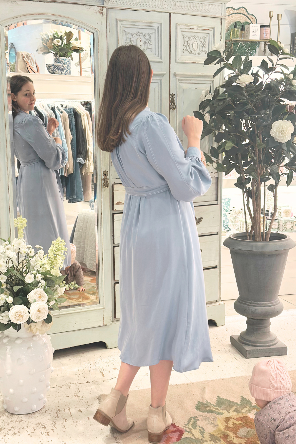 Alora Cupro Long Dress Periwinkle Blue