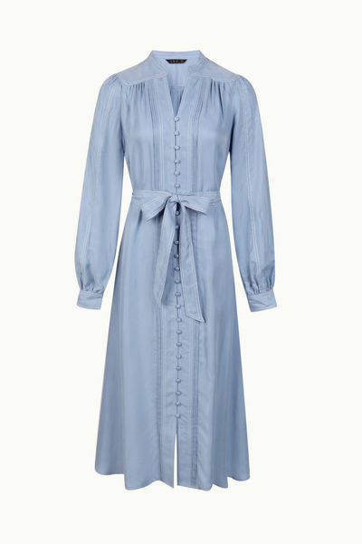Alora Cupro Long Dress Periwinkle Blue