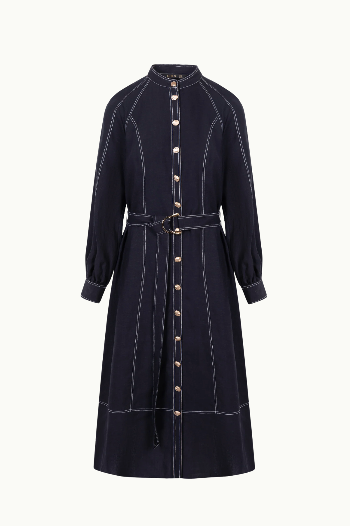 Luxe Tencel Linen Midi Dress Navy