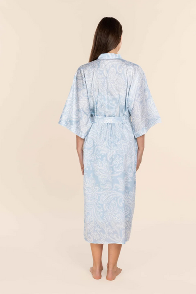 Annie Cotton Sateen Blue Robe