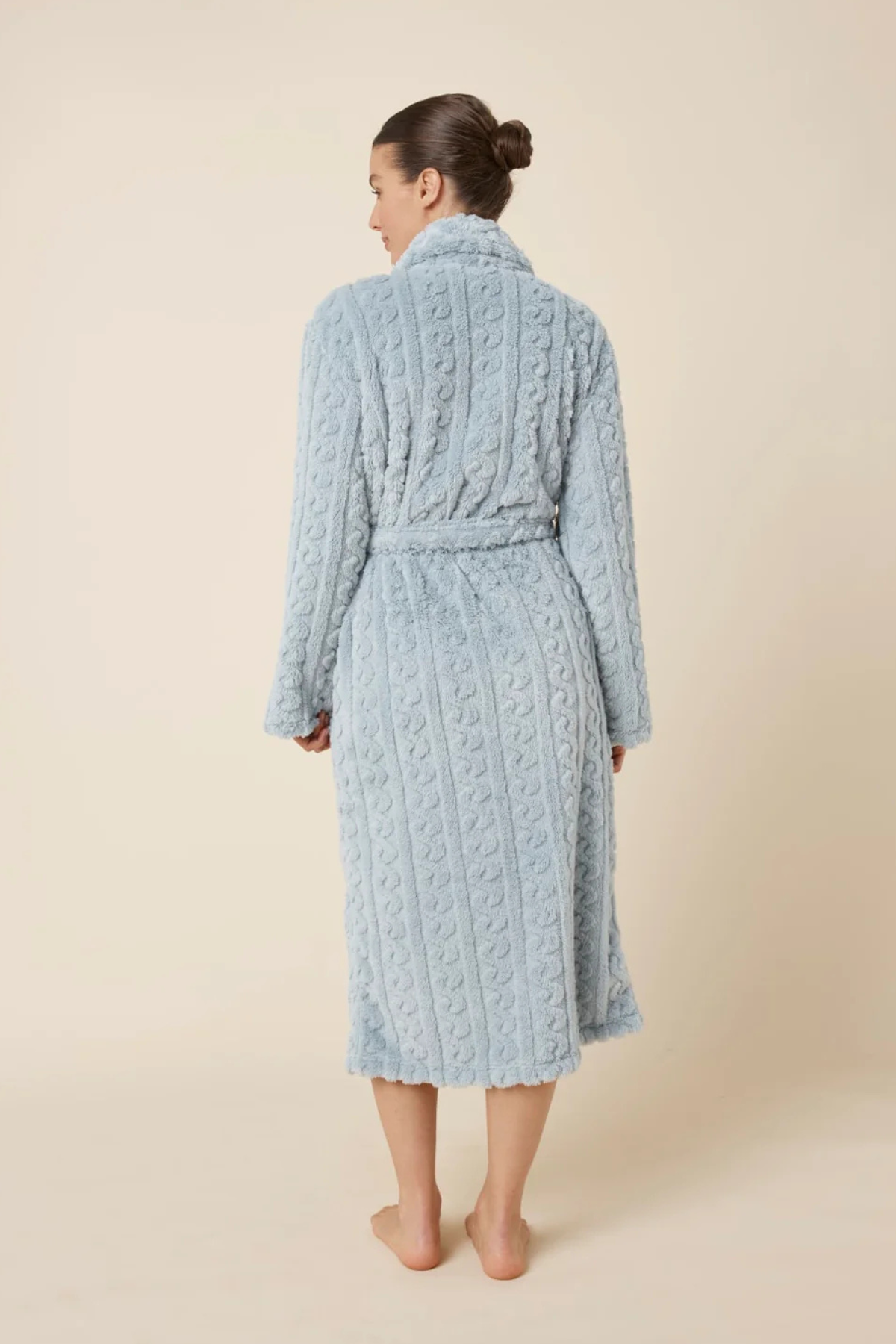 Gabriella Plush Long Robe Blue