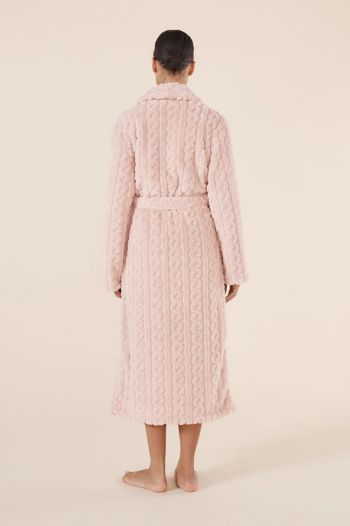 Gabriella Plush Long Robe Pink