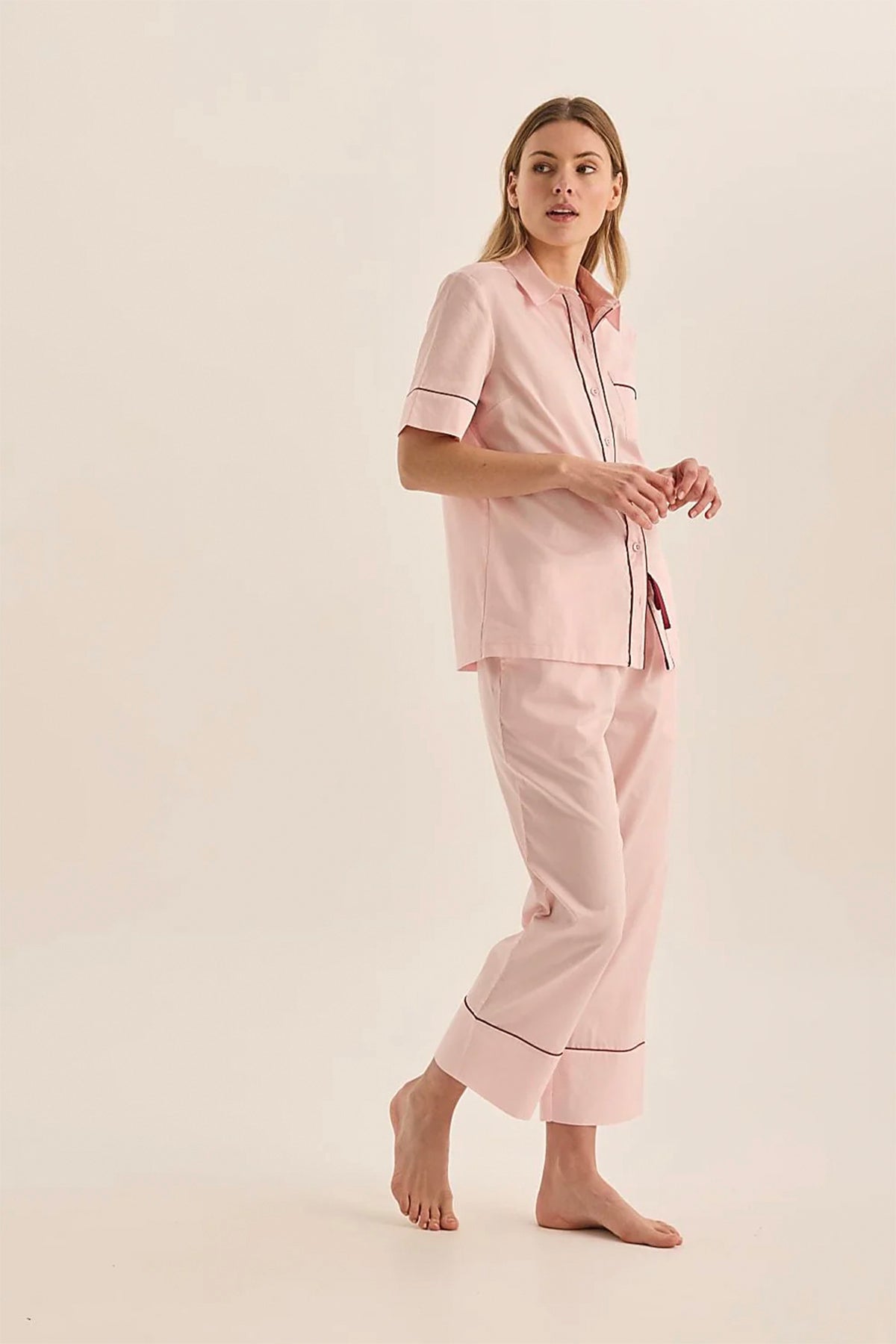 Molly Pink Double Piping Pyjama Set