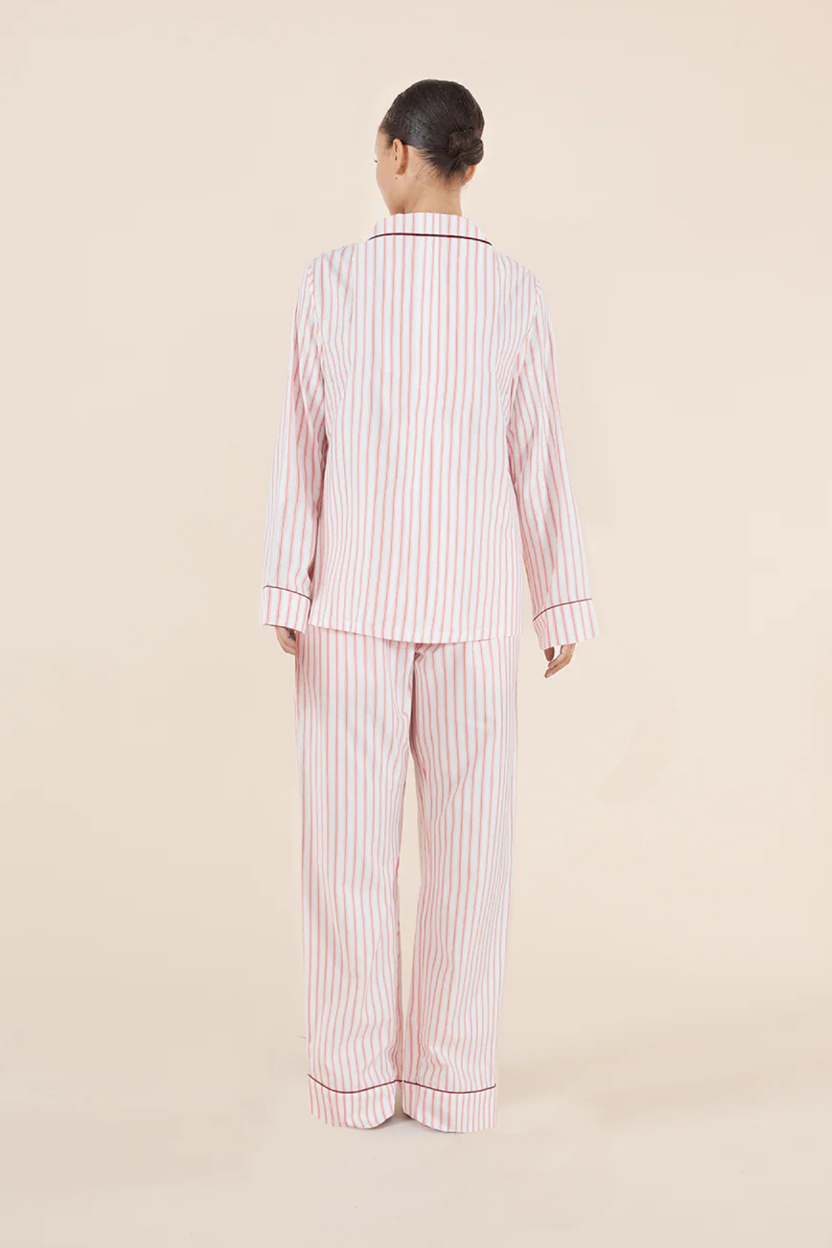 Octavia Cotton Stripe PJ Burgundy Stripe