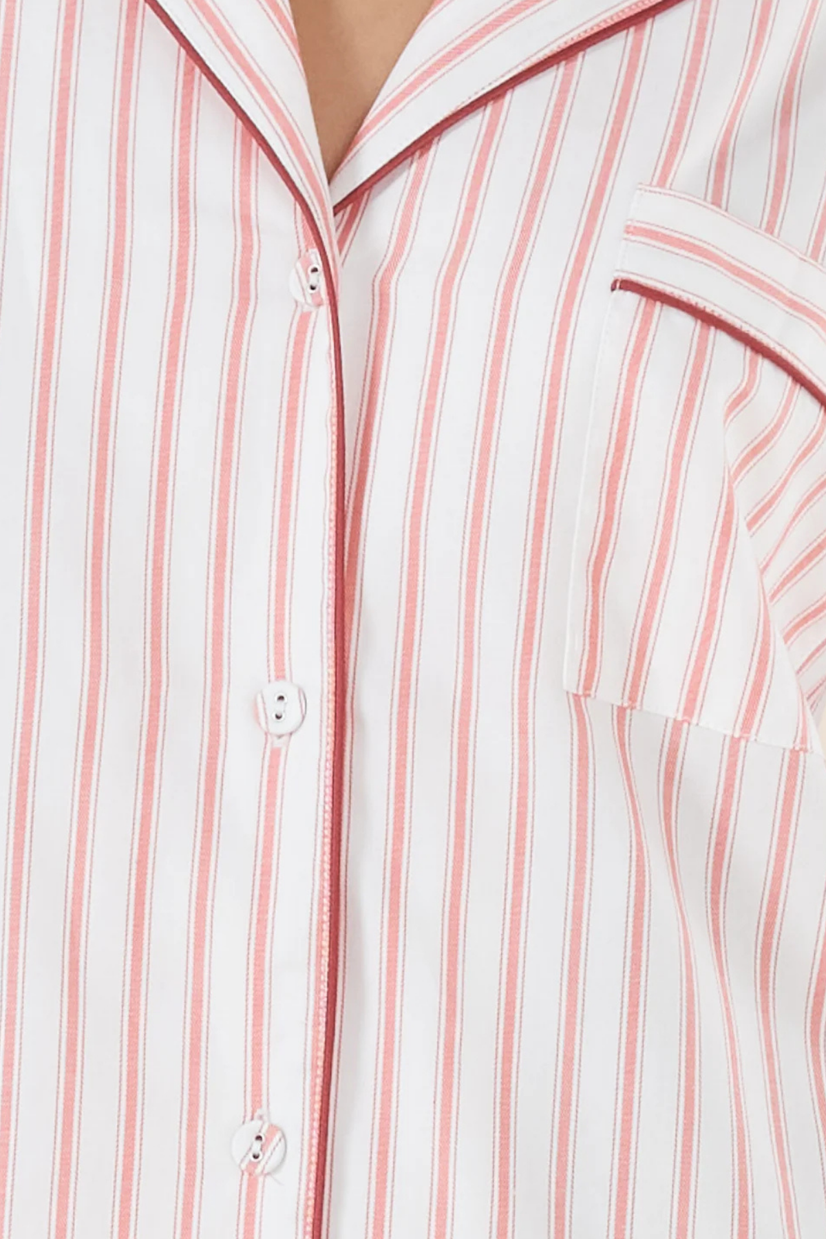 Octavia Cotton Stripe PJ Burgundy Stripe
