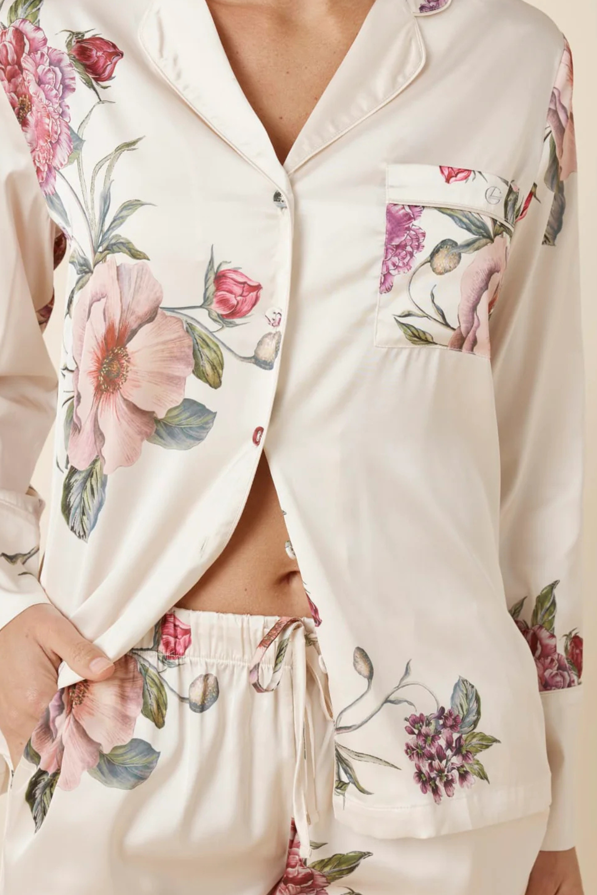 Ruby Floral Satin PJ Set