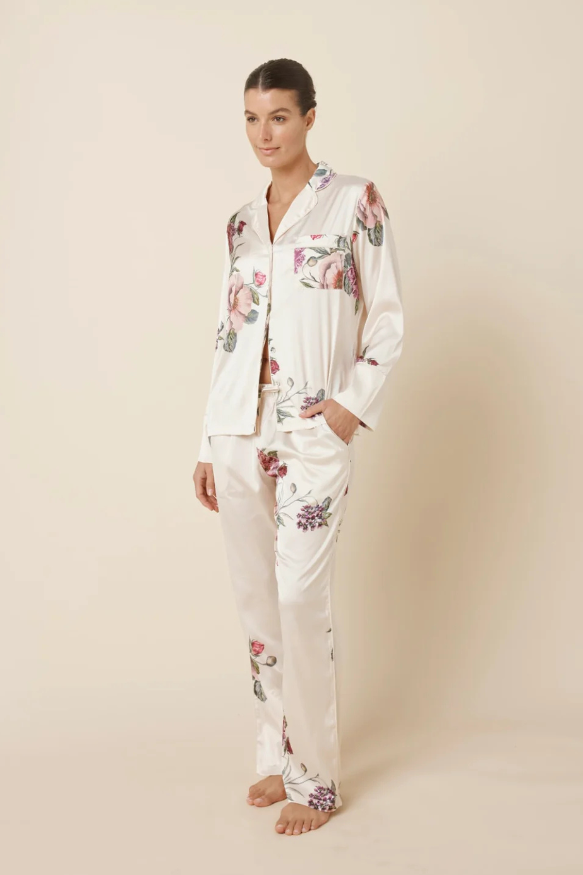 Ruby Floral Satin PJ Set