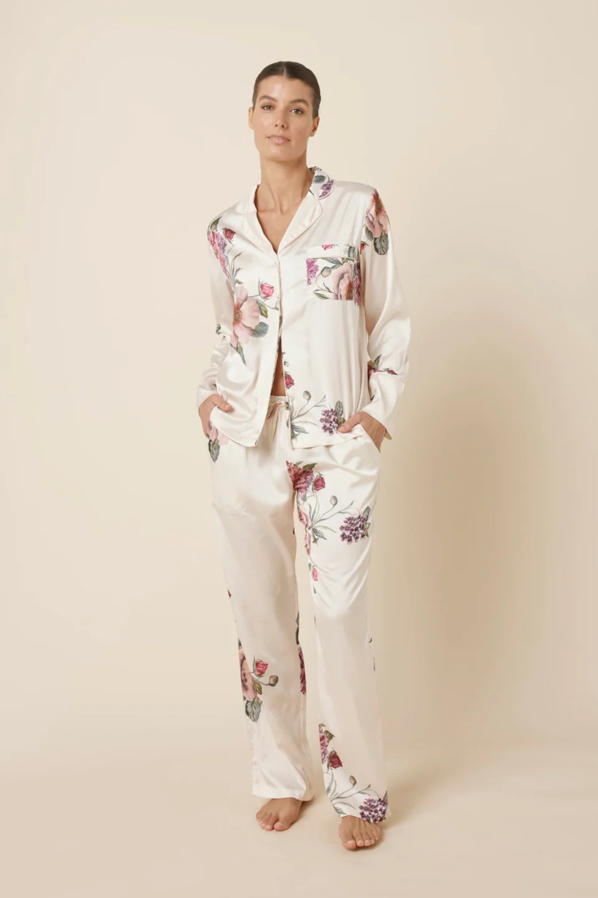 Ruby Floral Satin PJ Set