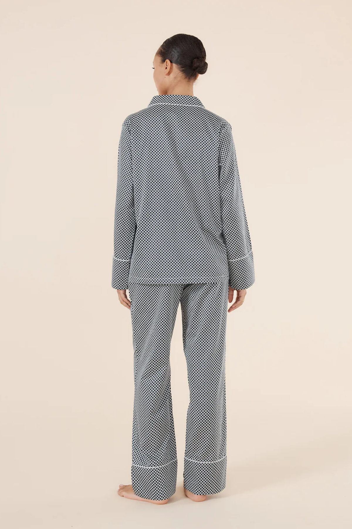 Sky Diamond Cotton PJ Navy