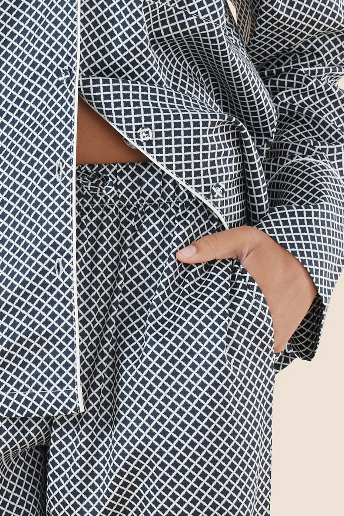 Sky Diamond Cotton PJ Navy