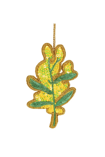 Golden Wattle Sequin Tree Decoration