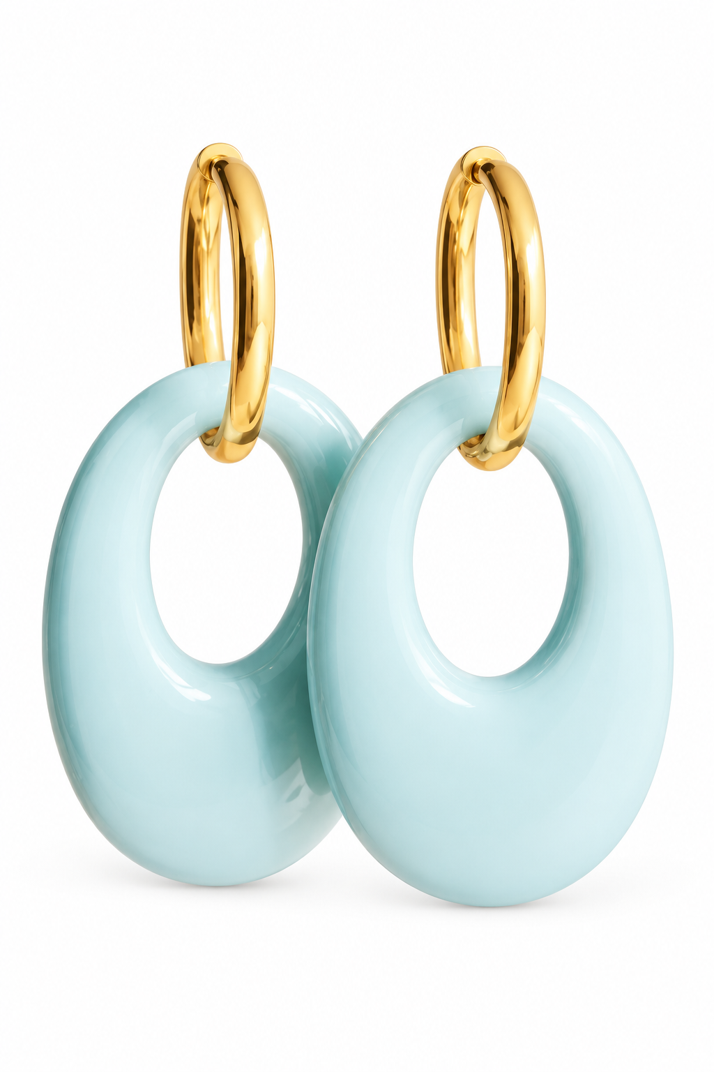 Resin Drop Earrings Blue Jeans
