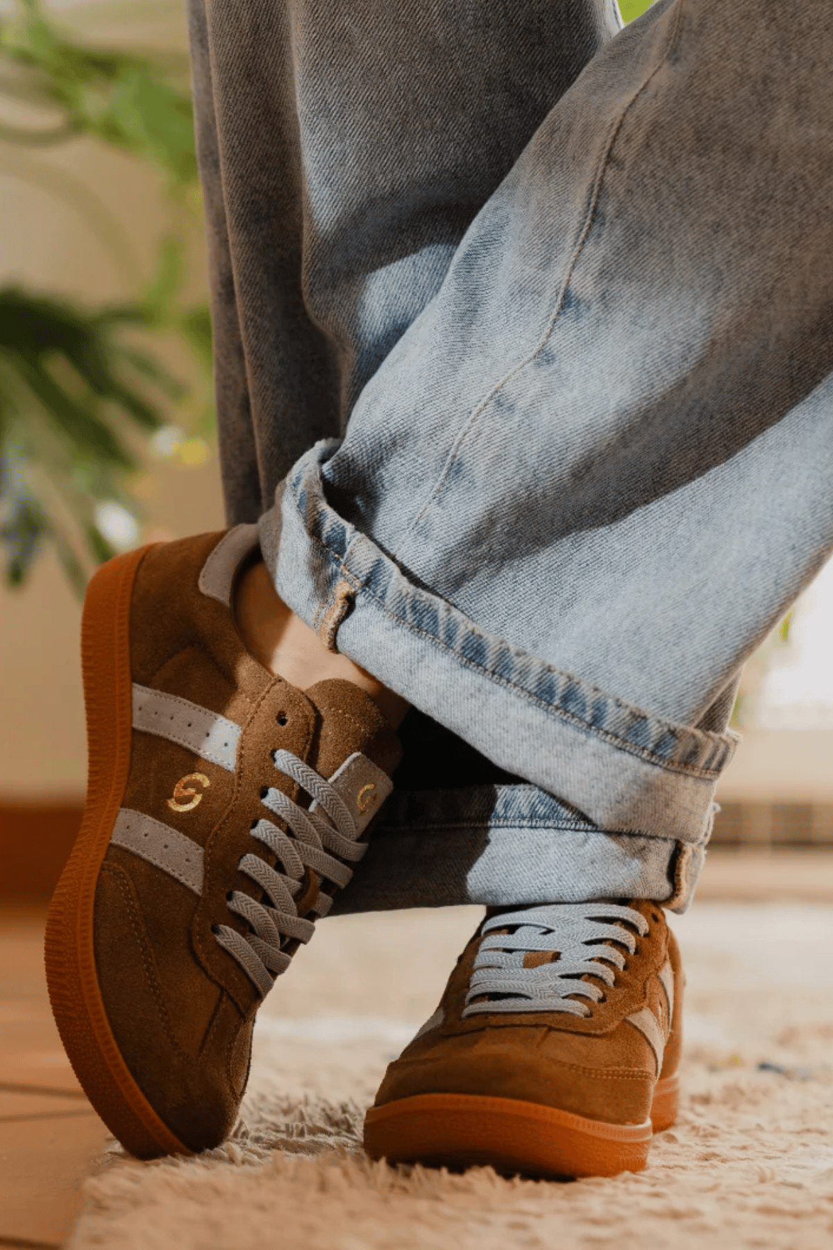 Parallel Sneaker Smoke Brown Blue Suede