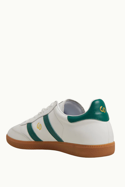 Parallel White/Green Leather Sneaker