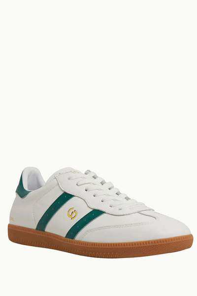 Parallel White/Green Leather Sneaker