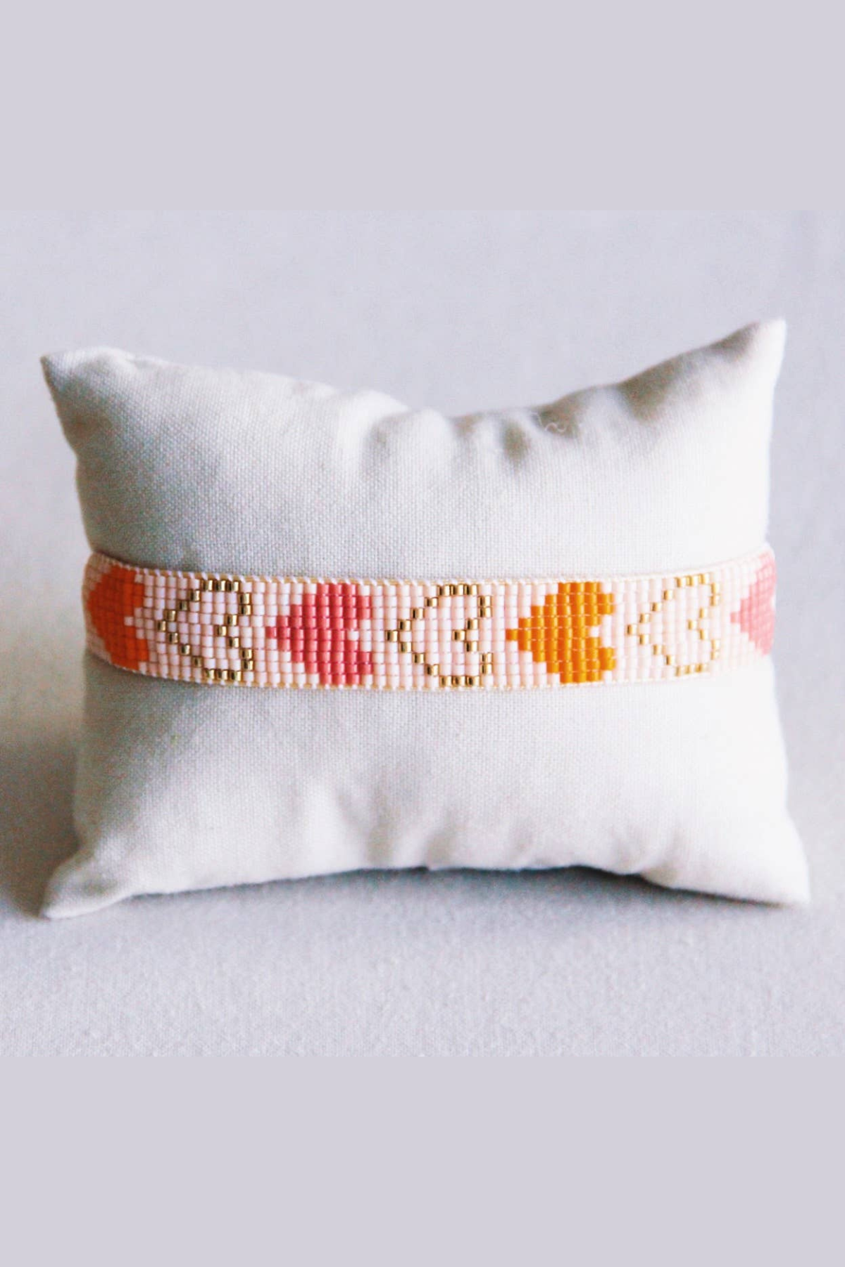 Heart Woven Bracelet Nude Pink Salmon
