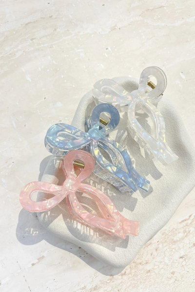 Honey Bow Acrylic Claw Clip Clear