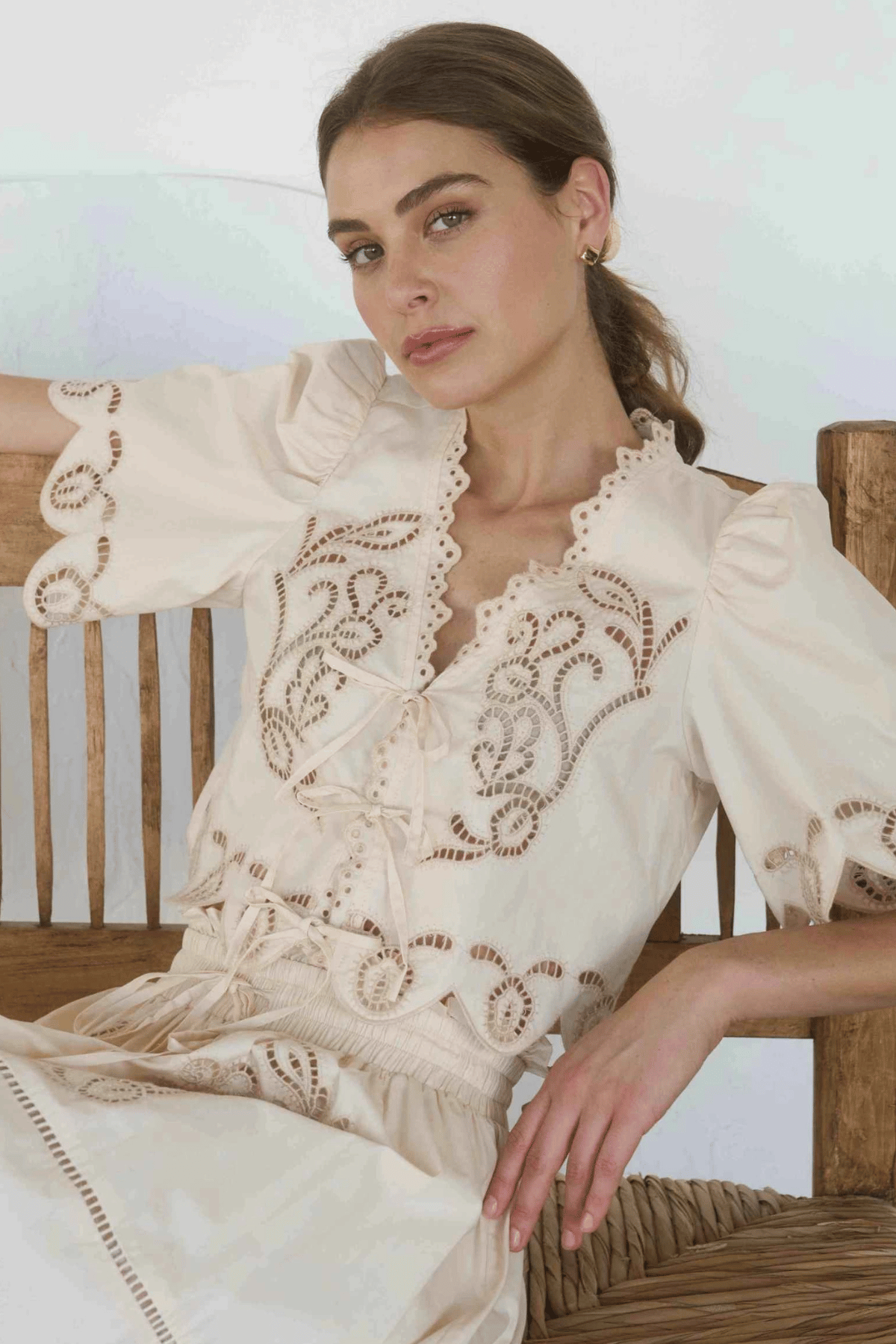 Honeysuckle Cutwork Blouse
